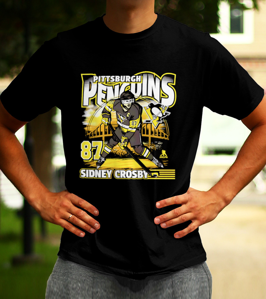 Pittsburgh Penguins Sidney Crosby 87 Hockey Action T-Shirt