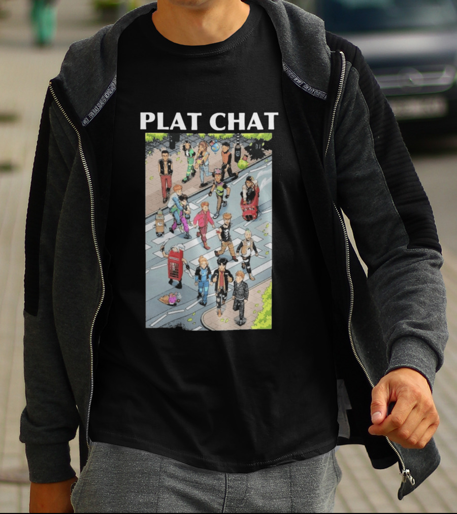 Plat Chat Abbey Road Crossover Street Scene Characters T-Shirt