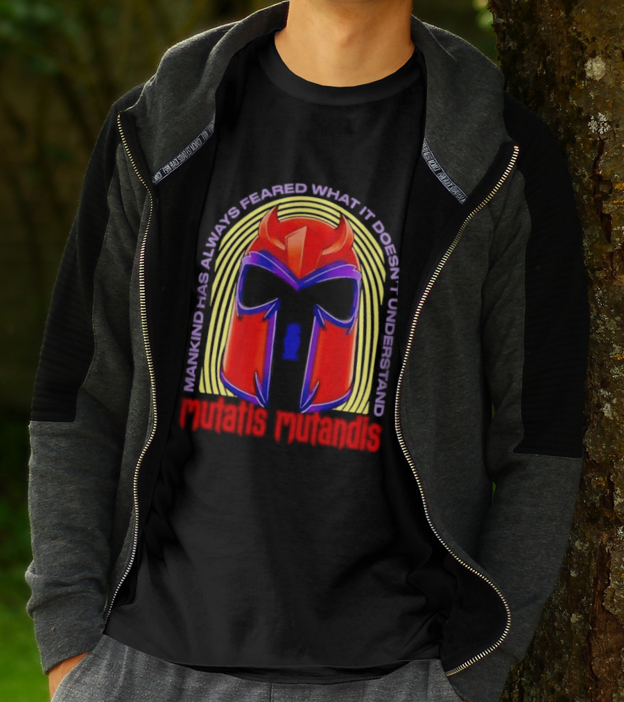 Mutatis Mutandis Mankind Has Always Feared What It Doesn't Understand Red Mask T-Shirt