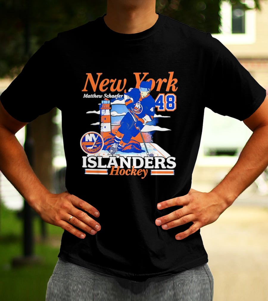 New York Islanders Matthew Schaefer 48 Hockey Team T-Shirt
