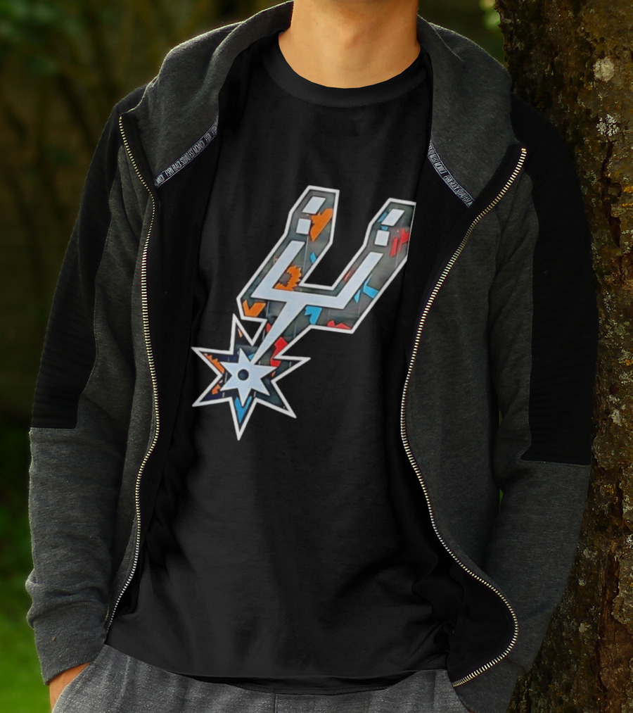 San Antonio Spurs Fiesta Colors Iconic Basketball T-Shirt