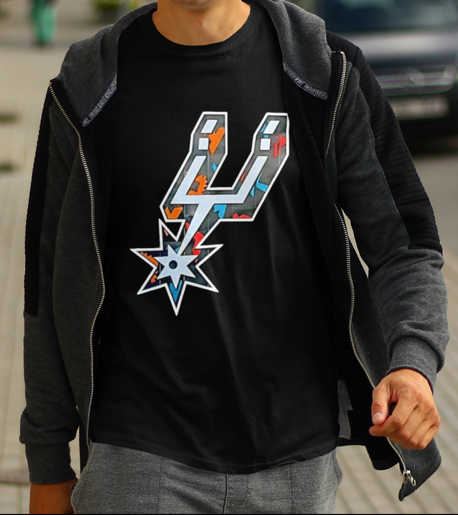 San Antonio Spurs Fiesta Colors Iconic Basketball T-Shirt