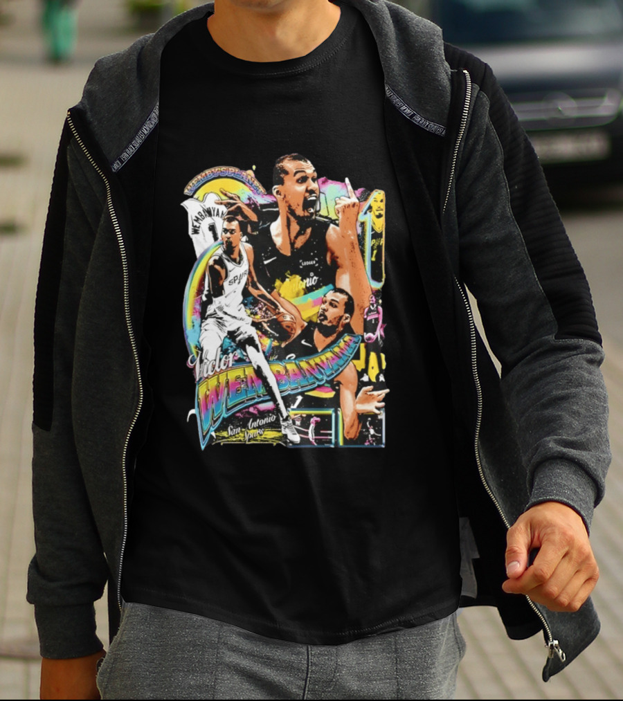 Victor Wembanyama X The Alien Mashup San Antonio Spurs Basketball #1 Wemby T-Shirt