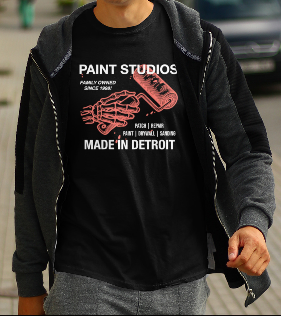Paint Studios Family Owned Since 1998 Patch Denim Print Upholstery Sewing Made In Detroit T-Shirt