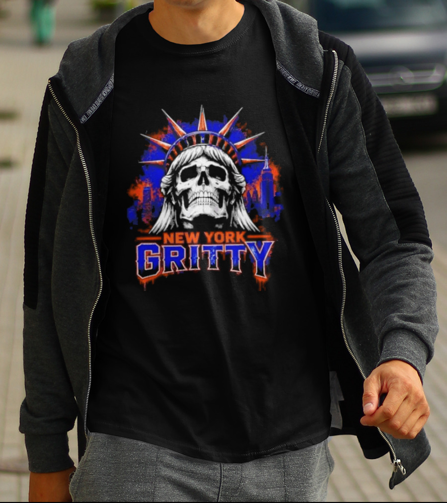 New York Gritty Skull Liberty Knicks T-Shirt
