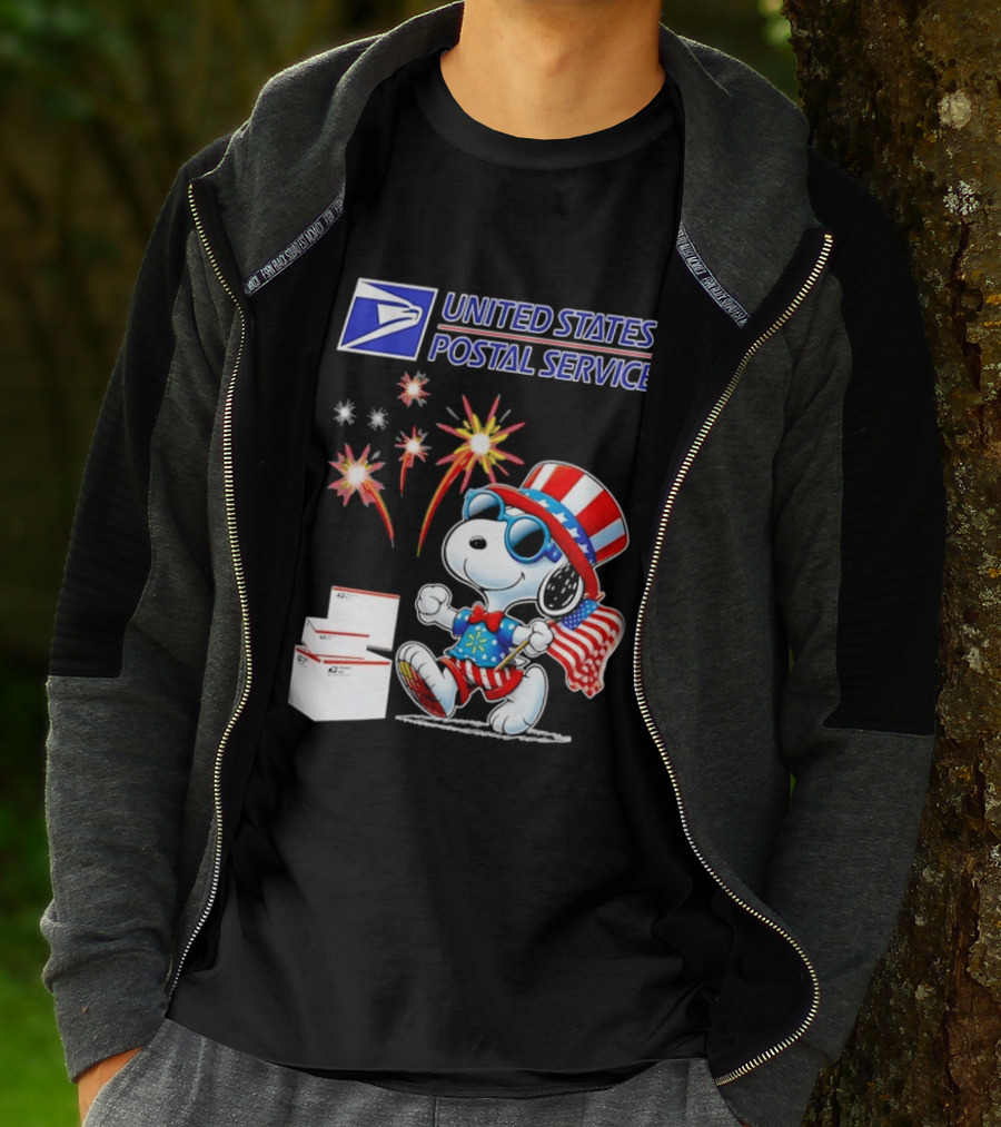 Snoopy Fourth Of July United States Postal Service Patriotic Celebration T-Shirt