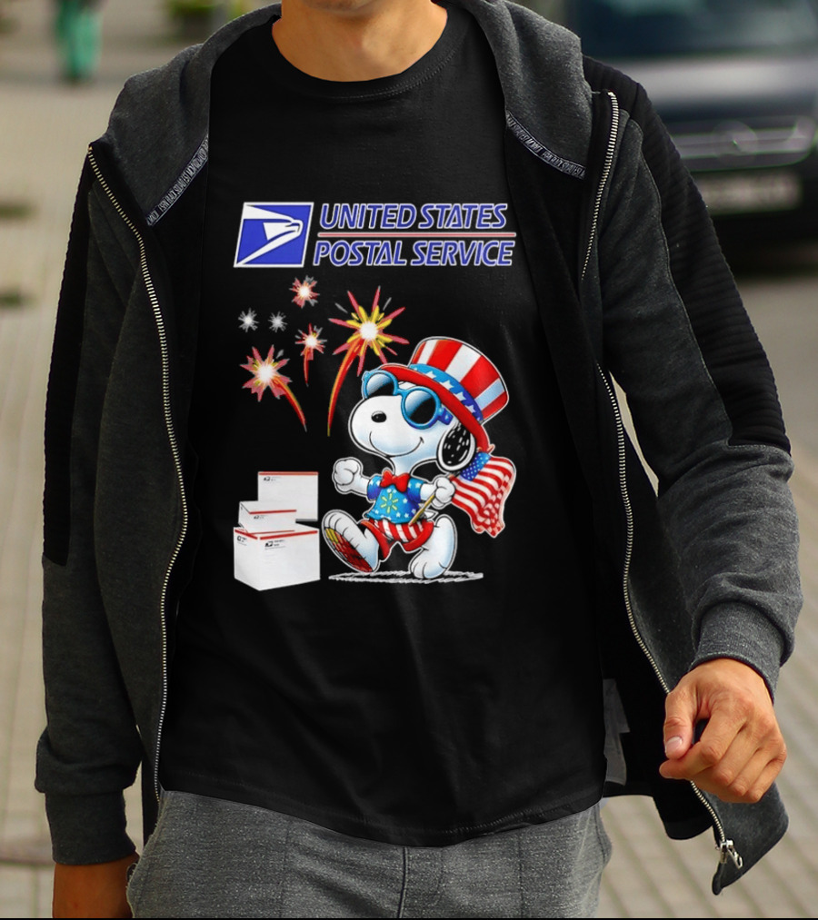 Snoopy Fourth Of July United States Postal Service Patriotic Celebration T-Shirt