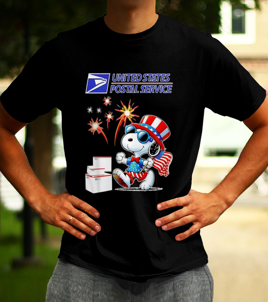 Snoopy Fourth Of July United States Postal Service Patriotic Celebration T-Shirt