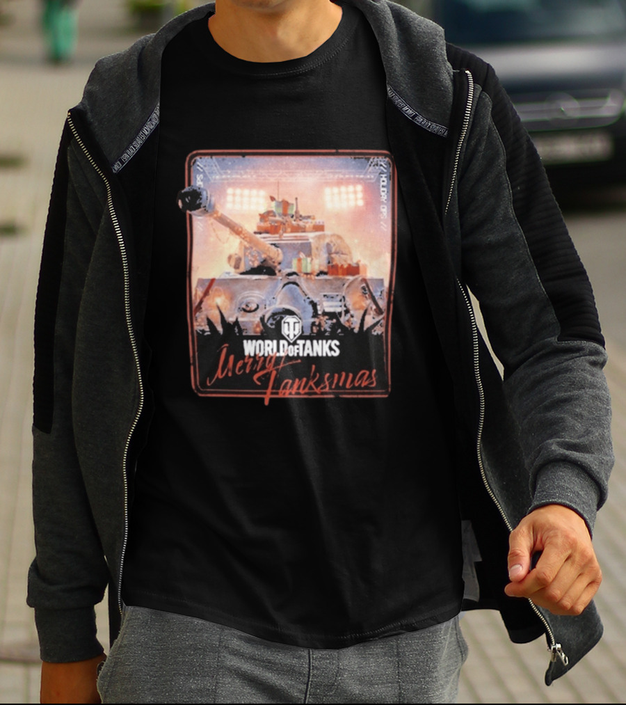 World Of Tanks Merry Tanksmas Holiday Ops Festive Tank T-Shirt