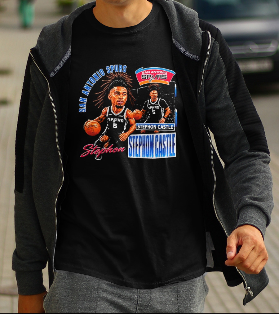 San Antonio Spurs Stephon Castle 90s Bootleg T-Shirt