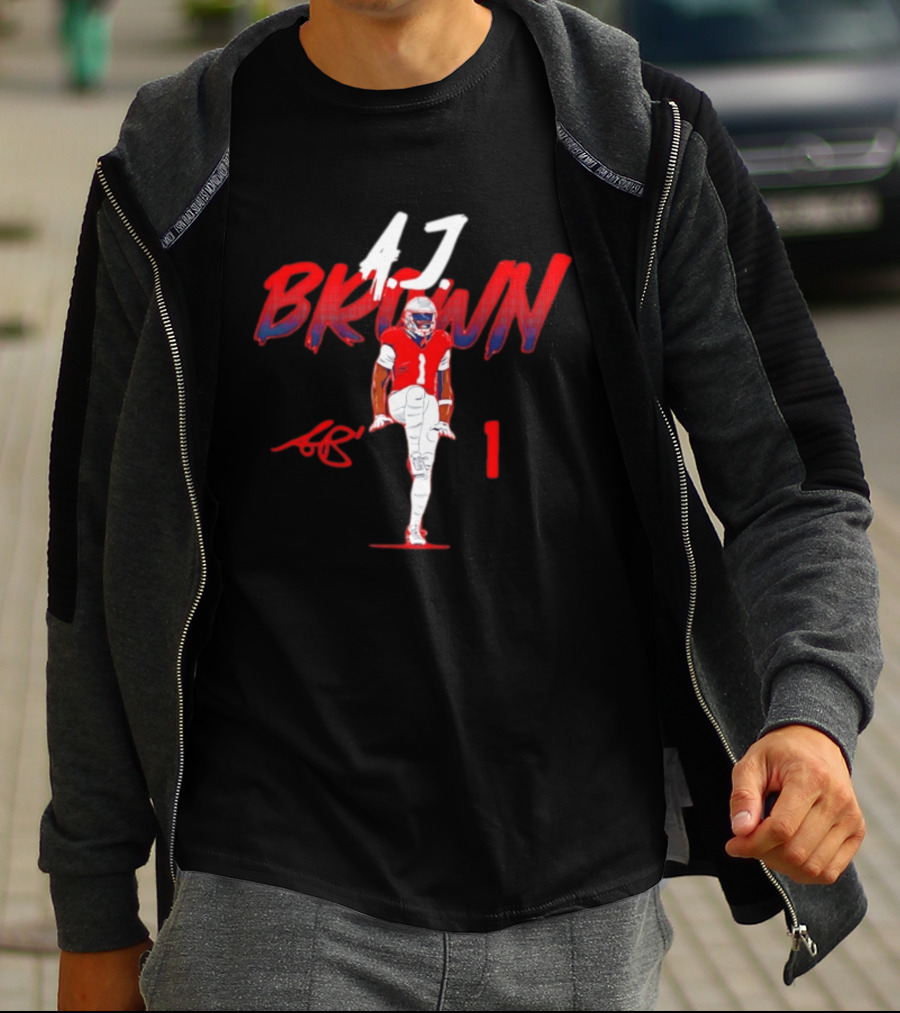 A.J. Brown 1 Pose New England Patriots NFL Football Player T-Shirt