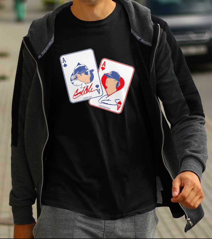 Gerrit Cole Cam Schlittler Ace Of Spades And Hearts Baseball Player Cards Men's T-Shirt