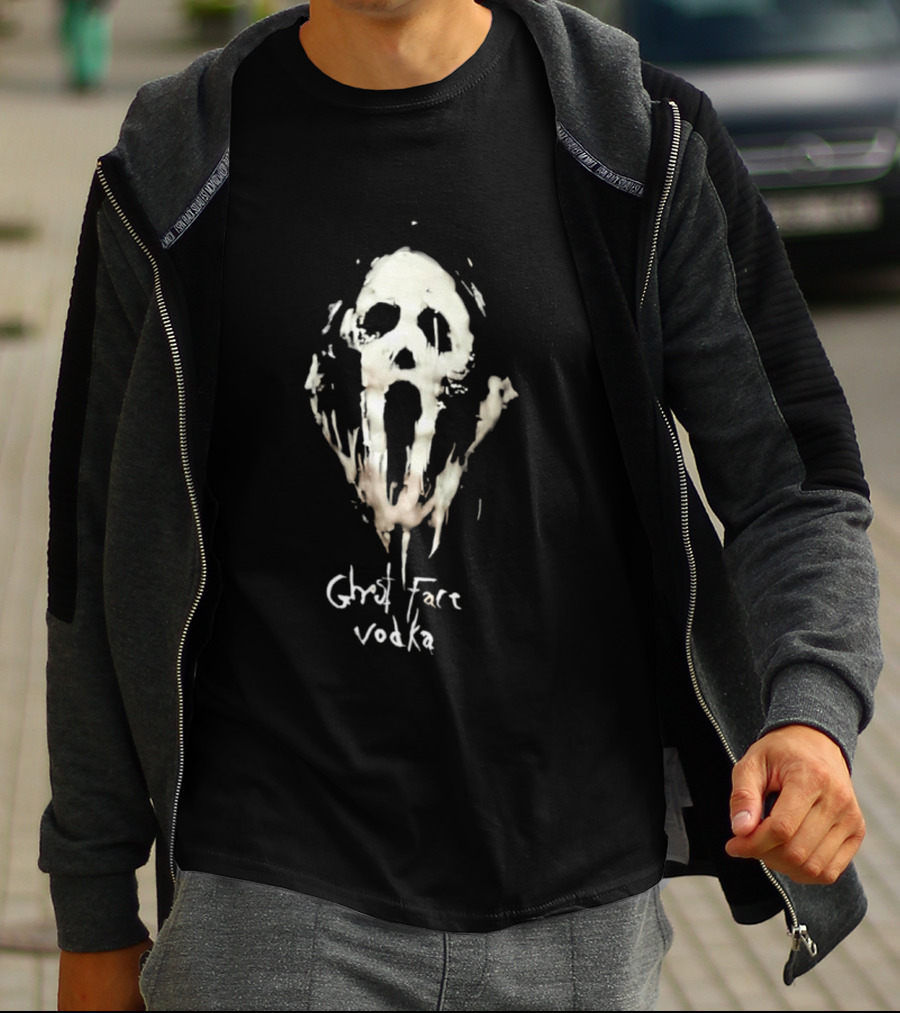 Ghost Face Vodka Skull Art Horror Aesthetic T-Shirt