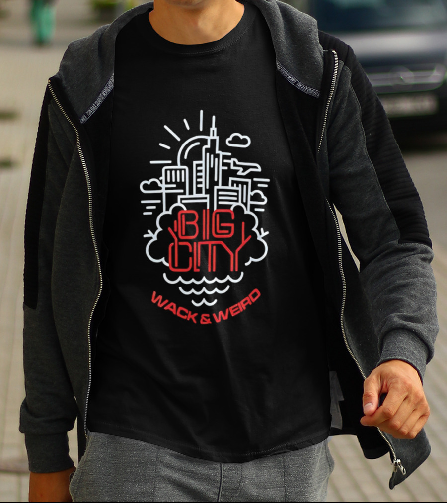 Big City Wack And Weird Urban Skyline Airplane Cloud Minimalist T-Shirt