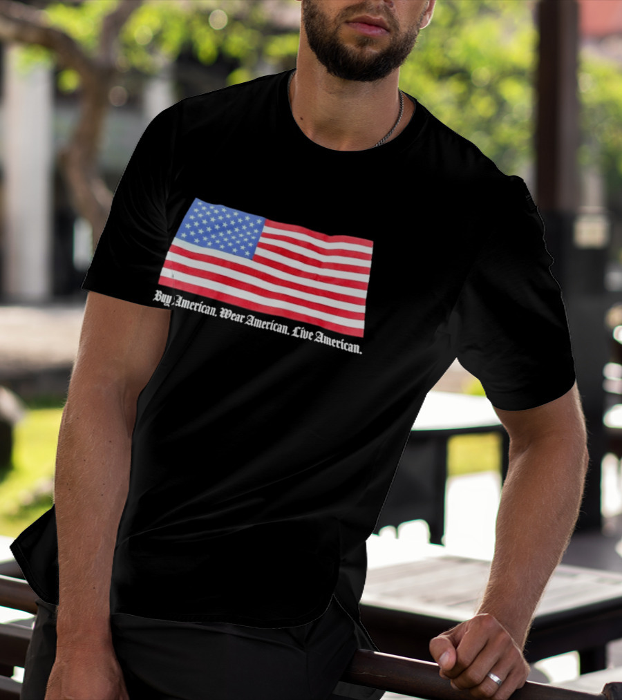Buy American Wear American Live American Flag Stars And Stripes T-Shirt