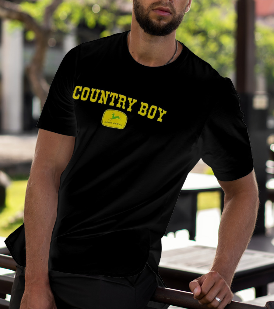 Country Boy John Deere Logo Farming Lifestyle T-Shirt