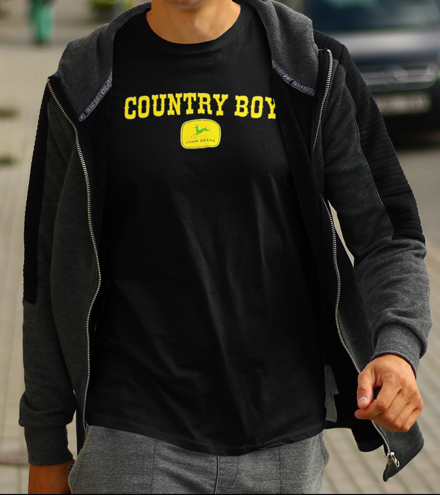 Country Boy John Deere Logo Farming Lifestyle T-Shirt
