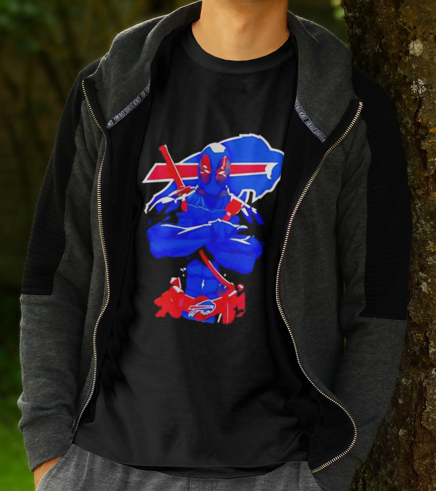 Deadpool Meditation Buffalo Bills Super Hero Football Fan T-Shirt