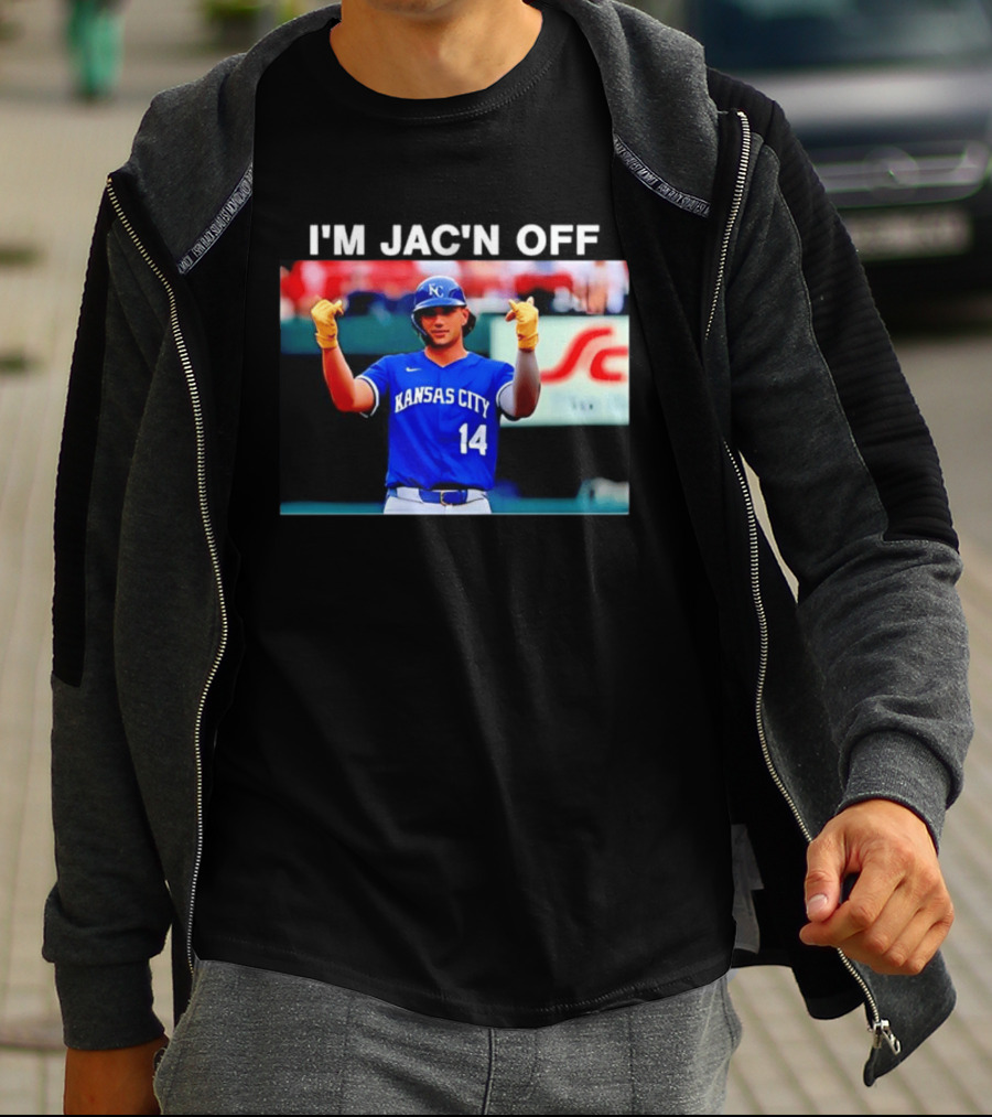 Kansas City Baseball Jac Caglianone Number 14 I'm Jac'n Off T-Shirt