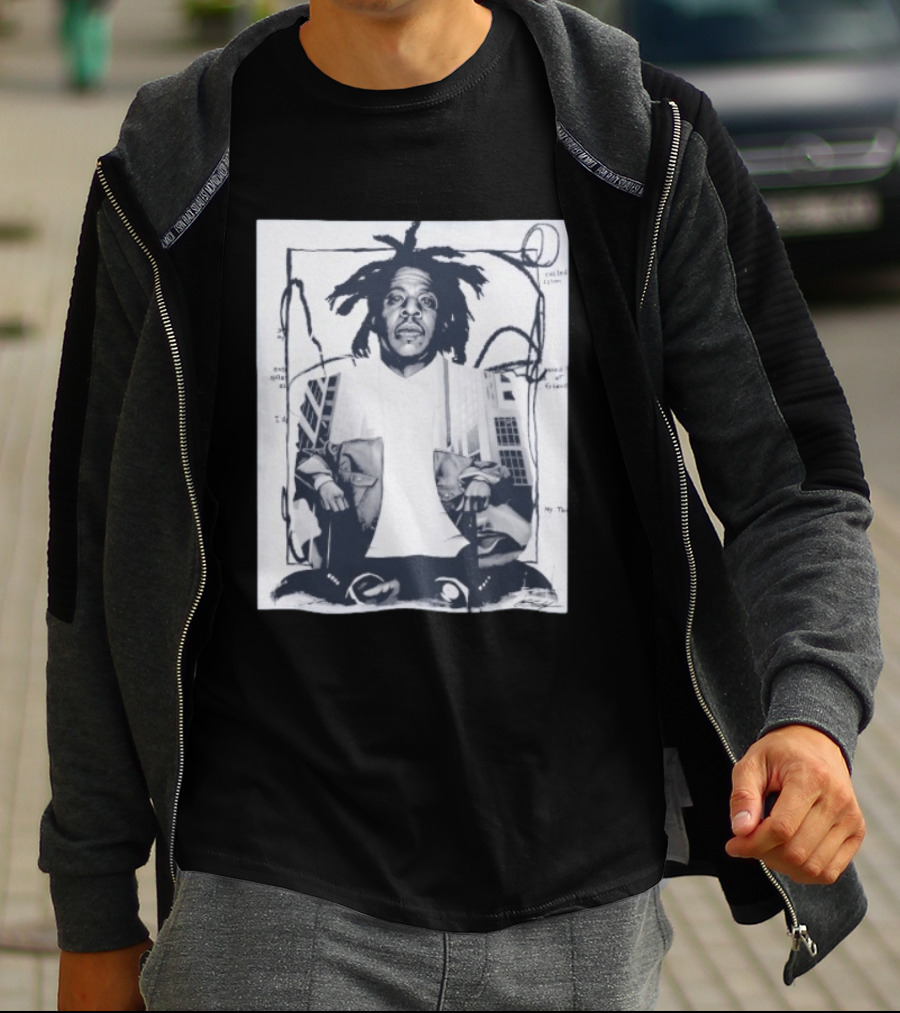 JAY Z Urban Style Portrait With Dreadlocks And Cityscape T-Shirt