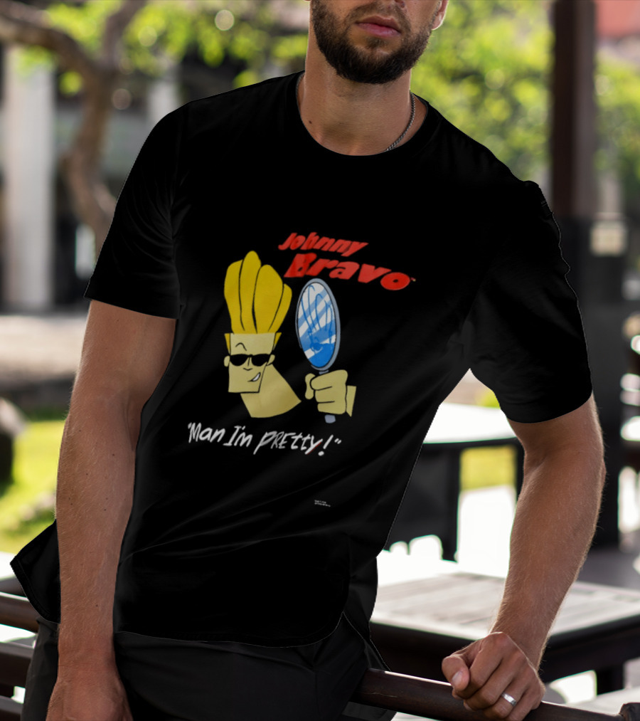 Johnny Bravo Man I'm Pretty Magnifying Mirror T-Shirt