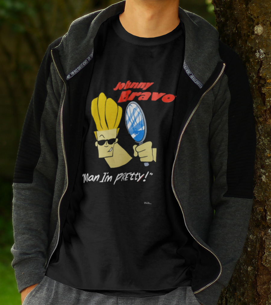 Johnny Bravo Man I'm Pretty Magnifying Mirror T-Shirt