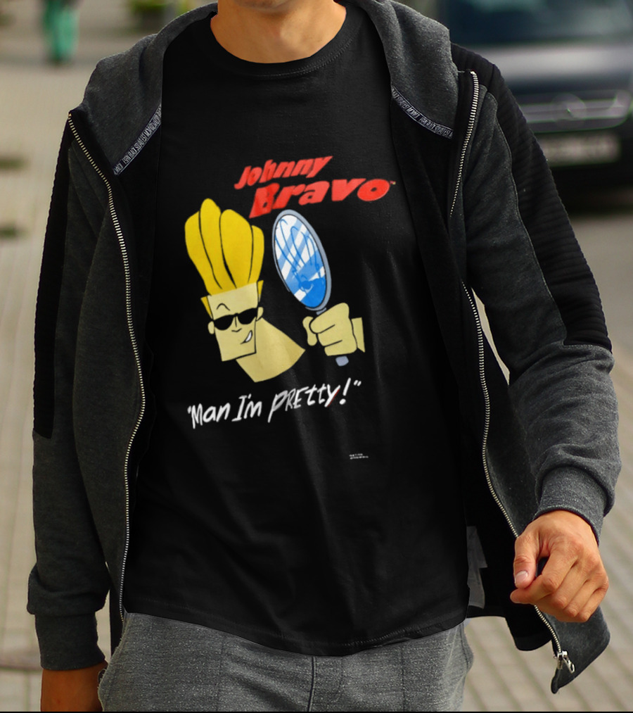 Johnny Bravo Man I'm Pretty Magnifying Mirror T-Shirt