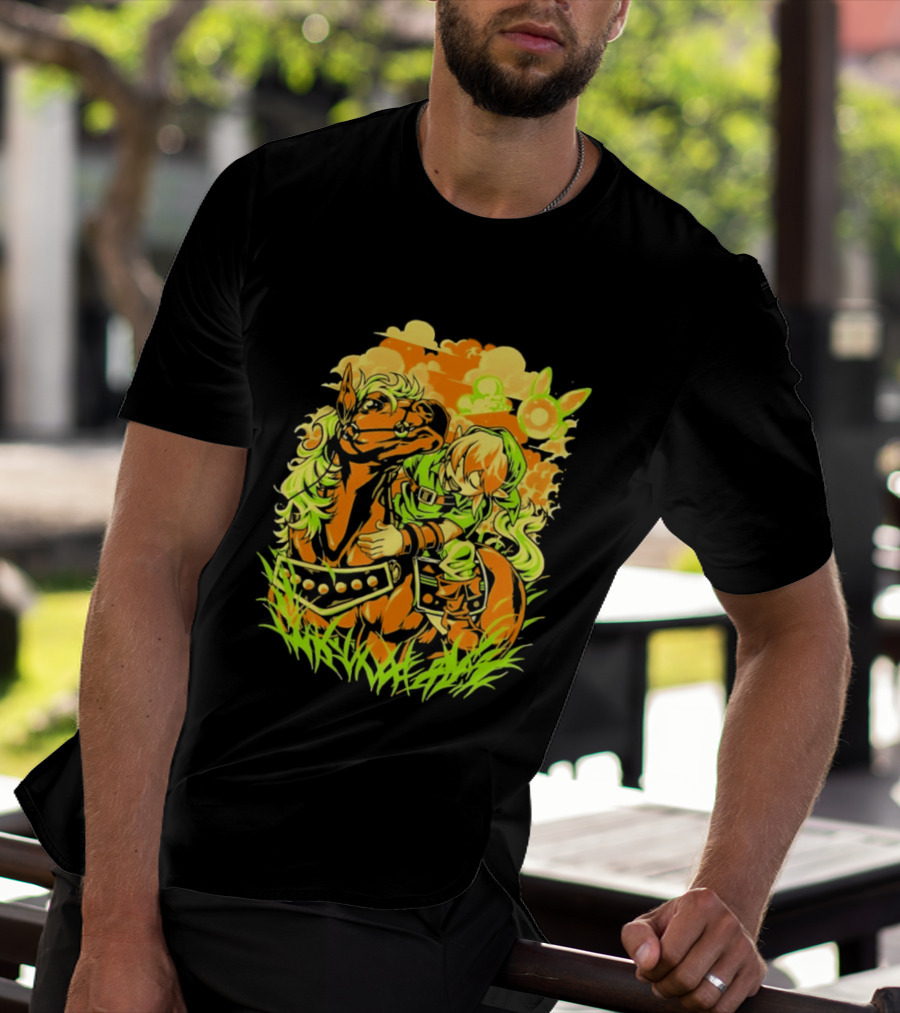 Legend Of Zelda Link And Epona Journey Through Hyrule Fields Adventure T-Shirt