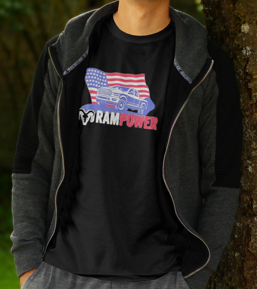 Ram Power American Flag Truck Patriot T-Shirt