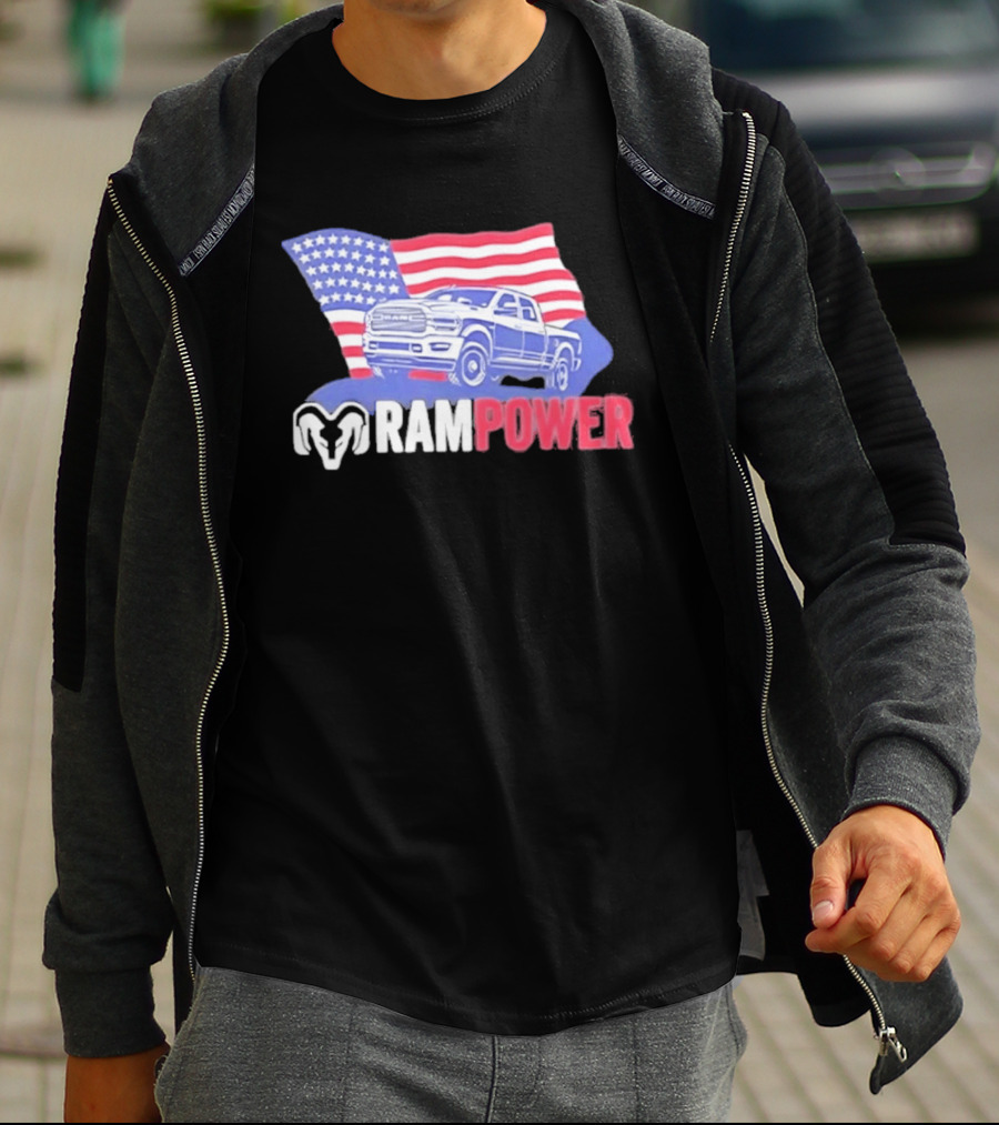 Ram Power American Flag Truck Patriot T-Shirt