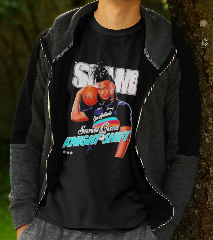 San Antonio Spurs Stephon Castle Slam Knight Shift T-Shirt
