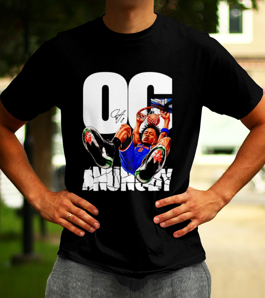 OG Anunoby Dunking New York Knicks Caricature T-Shirt