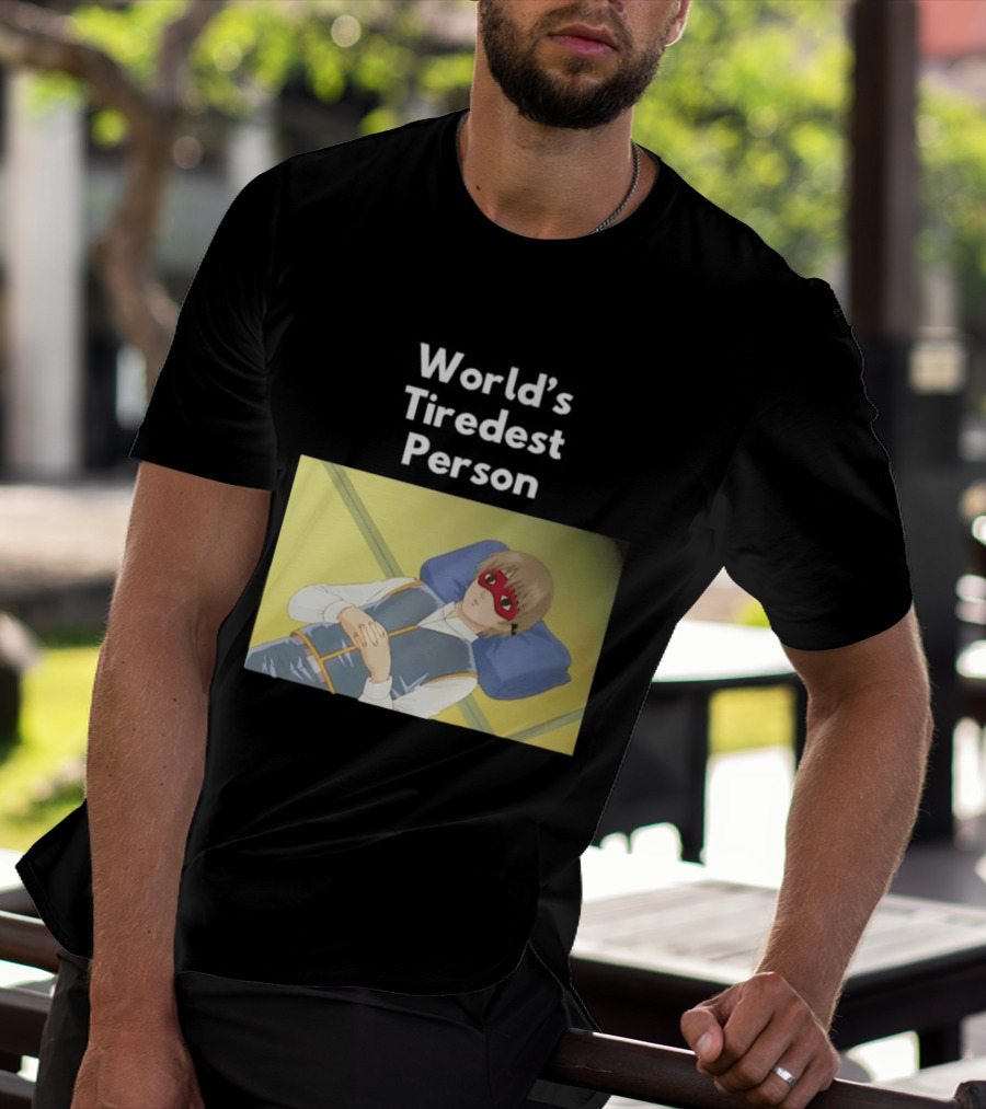 Okita Sougo World's Tiredest Person Anime Character Relaxing T-Shirt