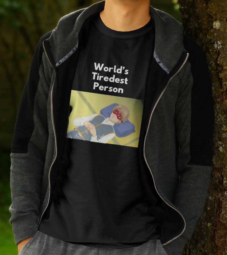 Okita Sougo World's Tiredest Person Anime Character Relaxing T-Shirt