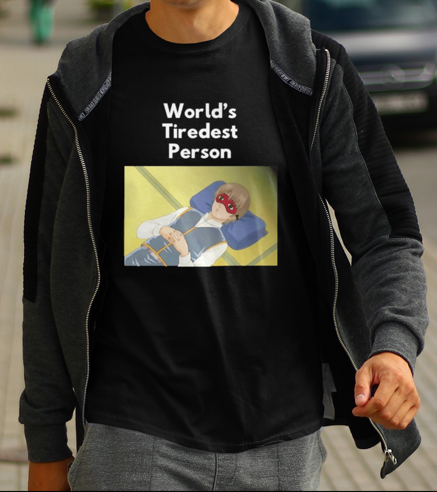 Okita Sougo World's Tiredest Person Anime Character Relaxing T-Shirt