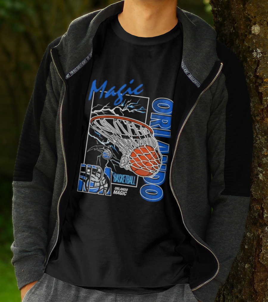 Magic Orlando Basketball NBA Lightning Swish T-Shirt