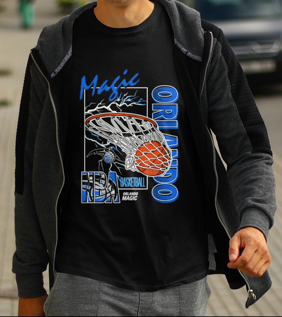 Magic Orlando Basketball NBA Lightning Swish T-Shirt