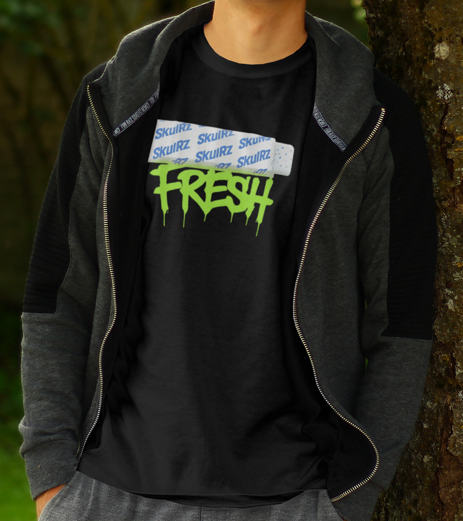 Skulrz Fresh Gum Stylized Wrapper And Green Dripping T-Shirt