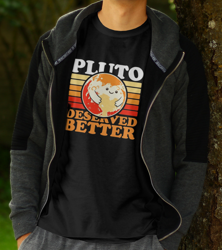 Pluto Deserved Better Cute Cartoon Planet Space Science Astronomy Universe T-Shirt