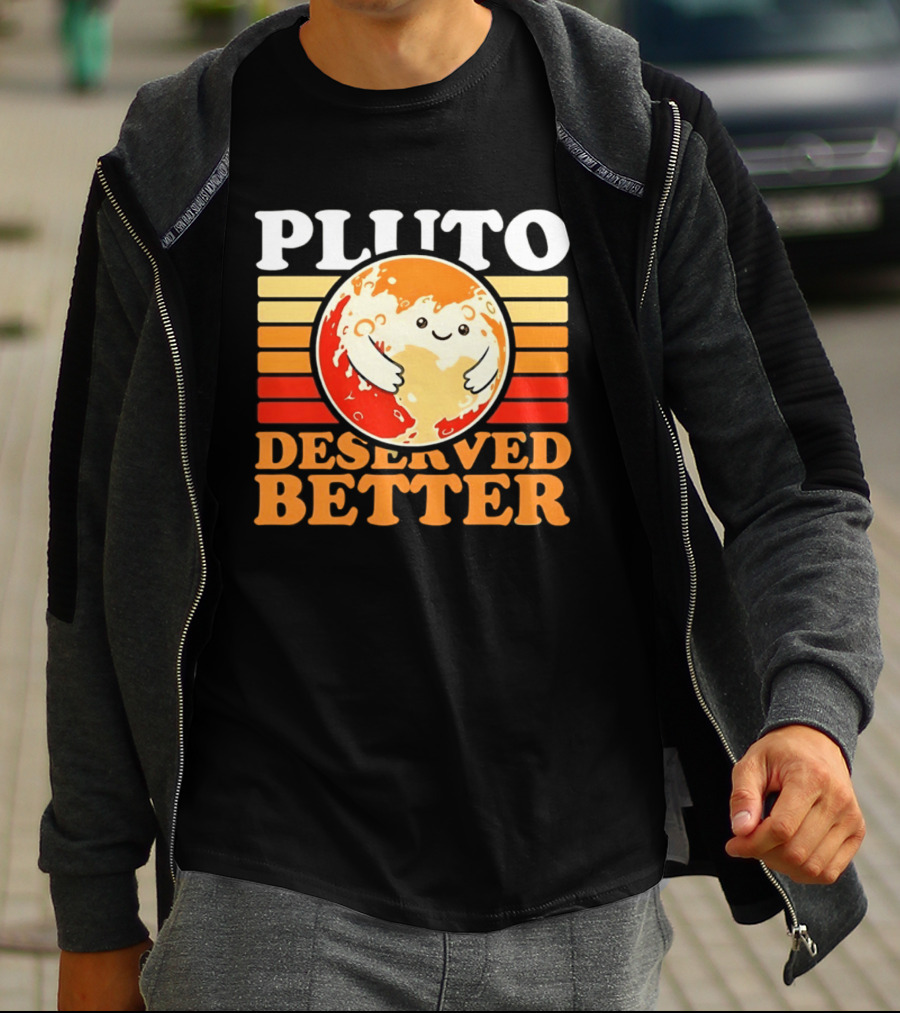 Pluto Deserved Better Cute Cartoon Planet Space Science Astronomy Universe T-Shirt