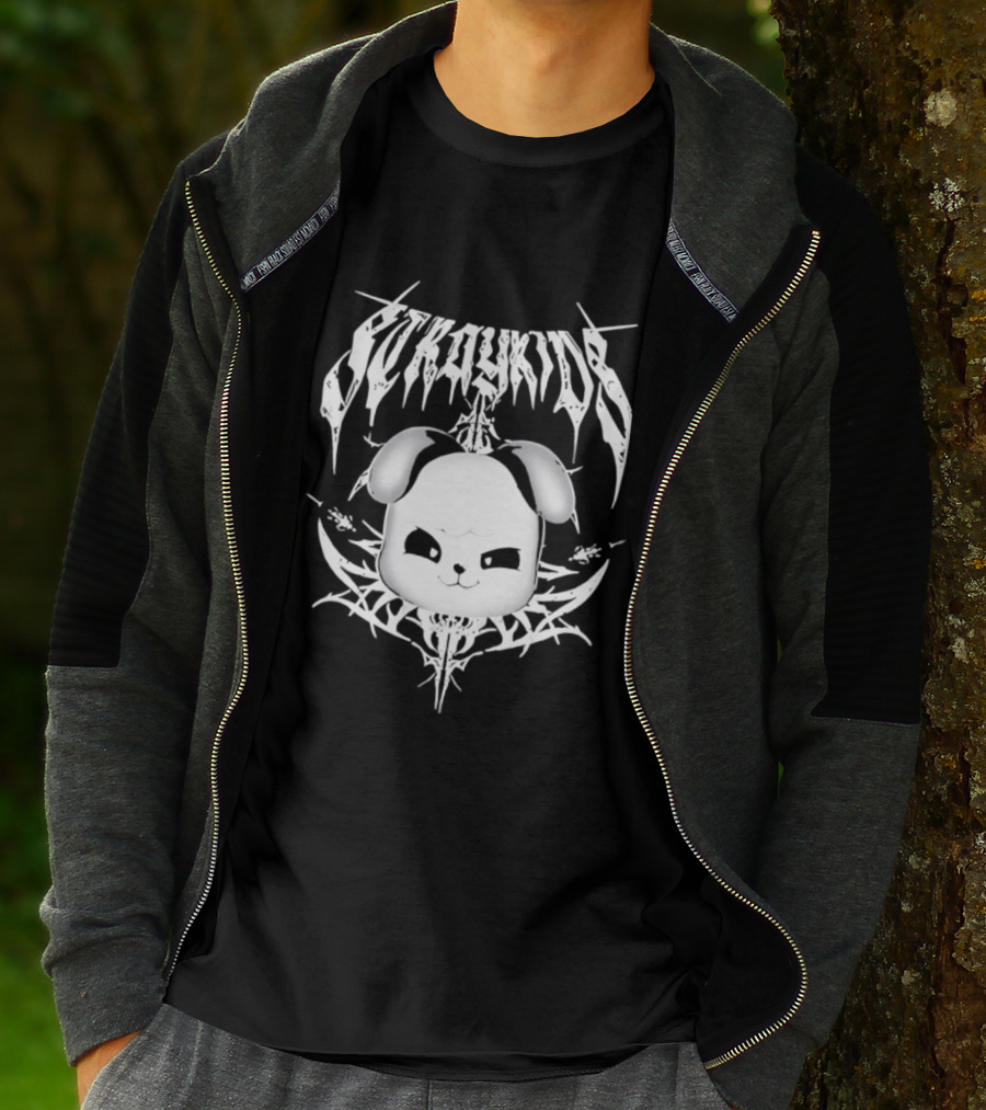PuppyM Stray Kids Death Metal Style Band T-Shirt