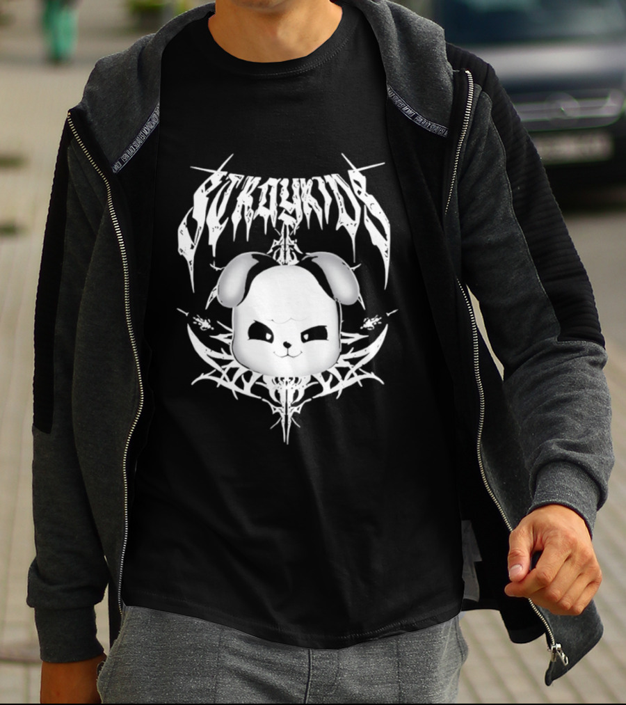 PuppyM Stray Kids Death Metal Style Band T-Shirt