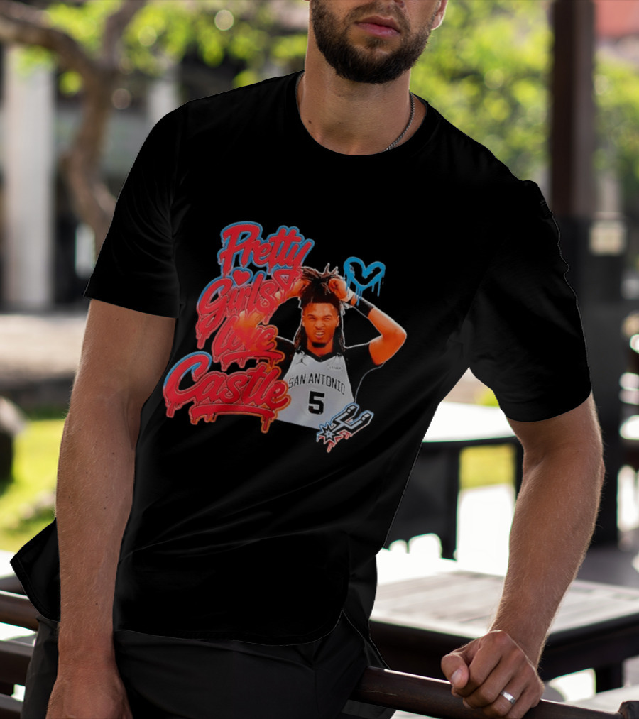 Pretty Girls Love Castle San Antonio Number 5 Spurs T-Shirt
