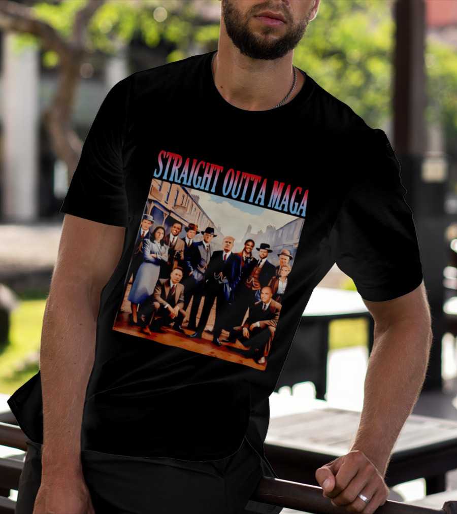 Straight Outta MAGA Donald Trump Elon Musk Tucker Carlson Vivek Ramaswamy Peaky Blinders T-Shirt