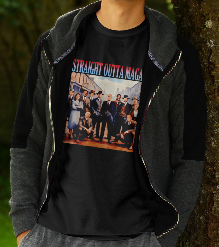 Straight Outta MAGA Donald Trump Elon Musk Tucker Carlson Vivek Ramaswamy Peaky Blinders T-Shirt