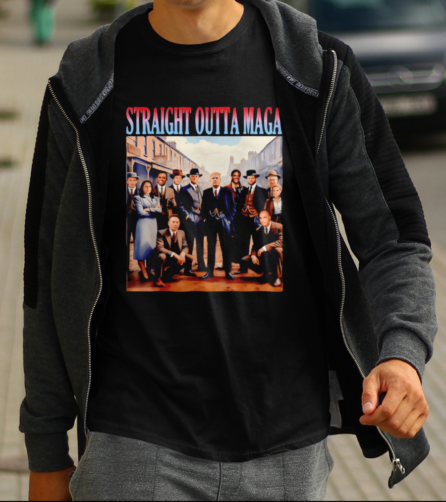 Straight Outta MAGA Donald Trump Elon Musk Tucker Carlson Vivek Ramaswamy Peaky Blinders T-Shirt