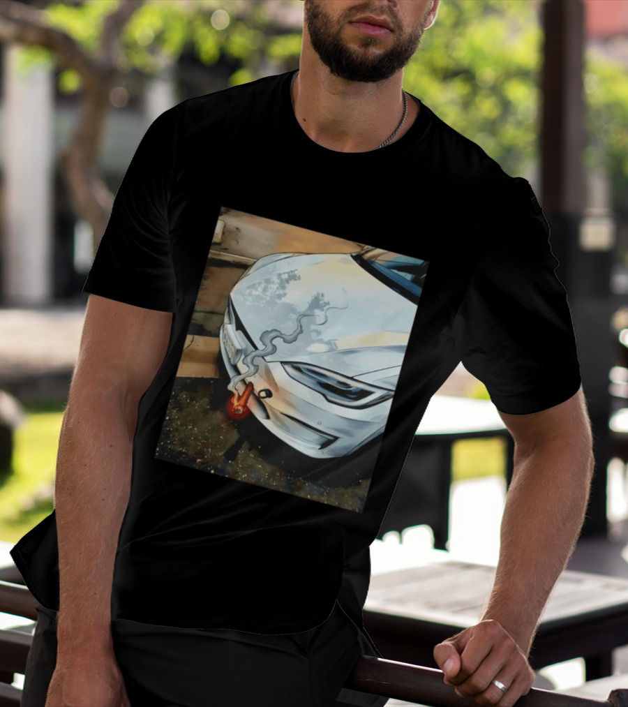 Tesla Car Smoking Light It Up T-Shirt
