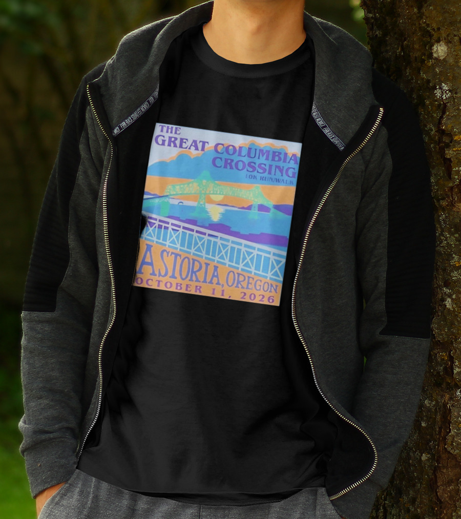 The Great Columbia Crossing 10K Run Walk Astoria Oregon October 11 2026 T-Shirt