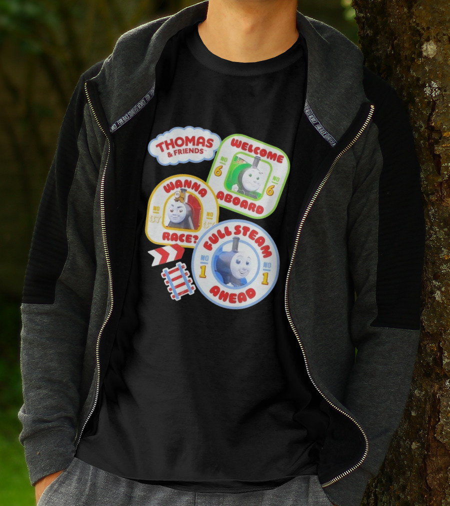 Thomas And Friends Welcome Aboard Full Steam Ahead Wanna Race No 1 No 6 No 37 T-Shirt