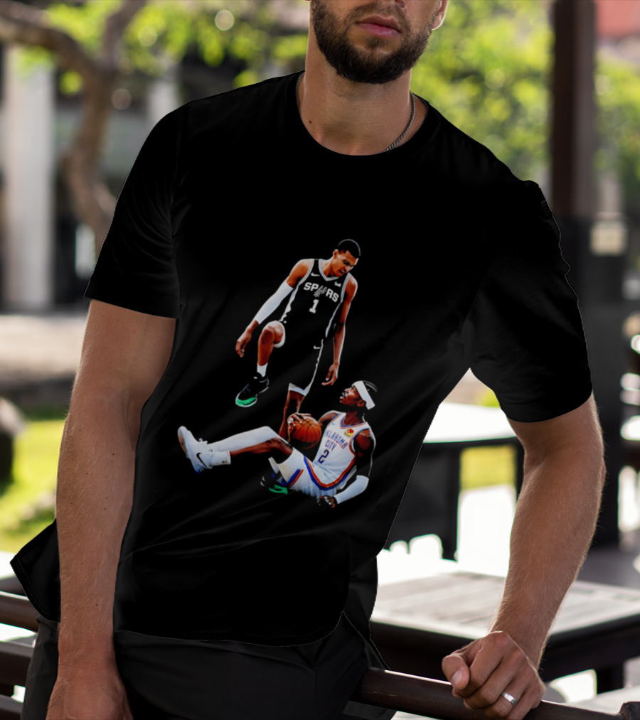 Victor Wembanyama Spurs Number 1 Vs Oklahoma City Number 2 Basketball Matchup T-Shirt